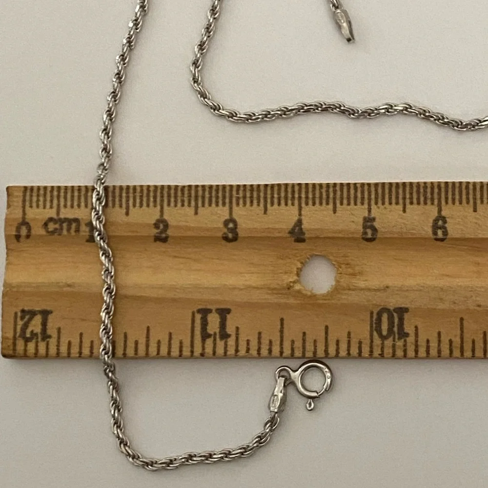 925 silver 19.5” 2mm rope chain necklace 19.5 inches Unisex